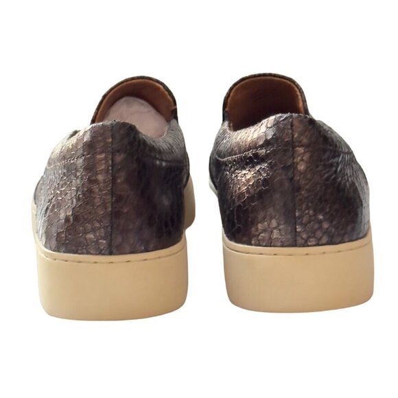 Frye Women's 8.5M Metallic Pewter Slip-On Sneakers - Picture 4 of 14